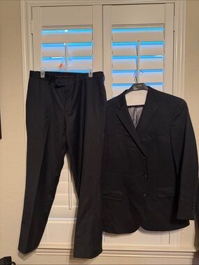 Classic Men's Black Two-Piece Suit - Jacket & Trousers